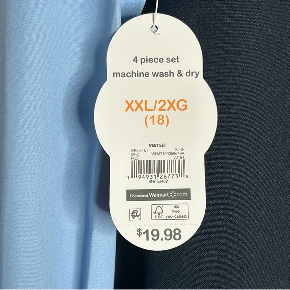 Wonder Nation Boys 4-Piece Blue Suit Size XXL (18) - Picture 7 of 9